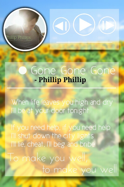 播放器界面系列。 gone gone gone—phillip phillip 《超凡蜘蛛侠2》插曲。 当时看电影印象最深的插曲～很好听的歌～ 原创作图。