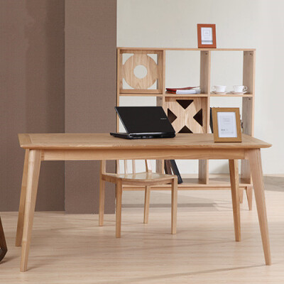 宜可宜居原创实木现代简约餐厅书房简餐桌书桌