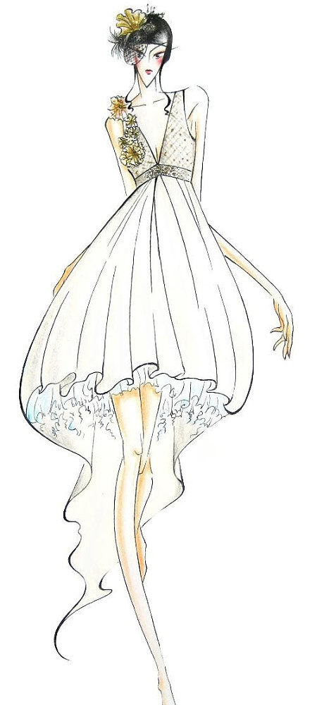 设计手绘服饰霓裳模特