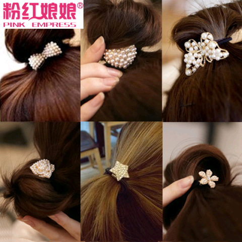 珍珠水钻蝴蝶结发圈发绳发卡发饰头饰头绳