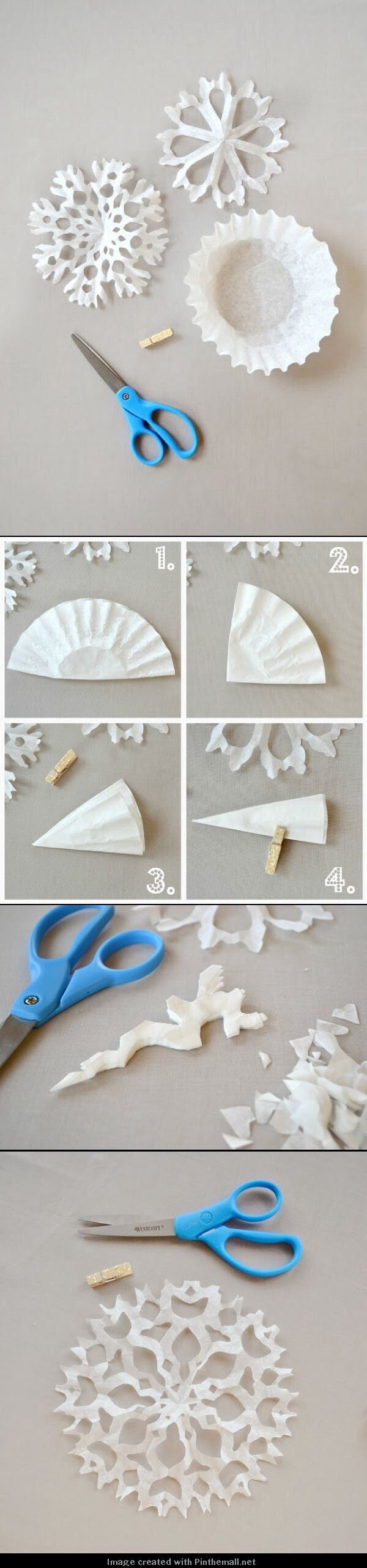 用蛋糕纸材料来制作剪纸雪花