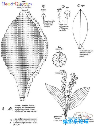 针织钩编仿真花教程