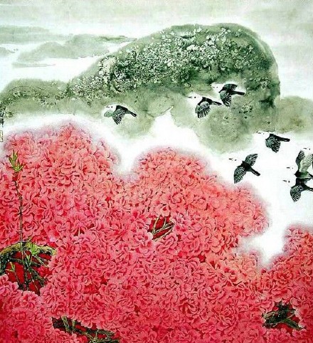 工笔花鸟画家王克印的绘画作品，画面意境深邃，着色自然鲜明，极其生动。工笔画亦称“细笔画”，属中国画技法类别，以细腻的笔法描绘景物，追求神形兼备的艺术效果。[心]