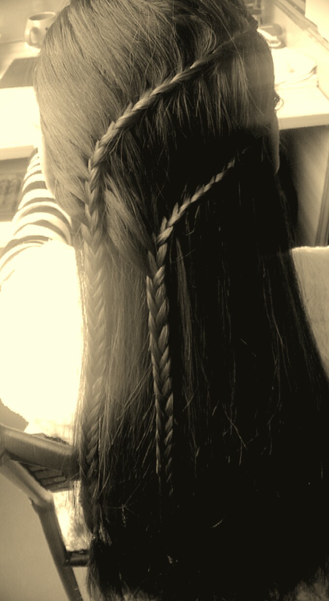 今天扎的头发。美美哒。