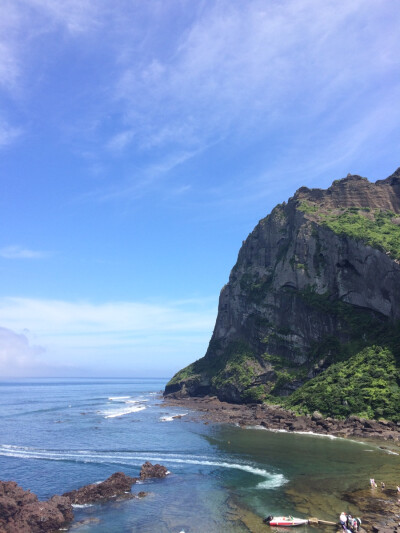 济州 美景 渔女