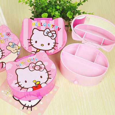 HELLO KITTY 台镜首饰盒 化妆盒 杂物盒 收纳盒 双层饰品盒带镜子 http://tb.cn/xPMAoOy