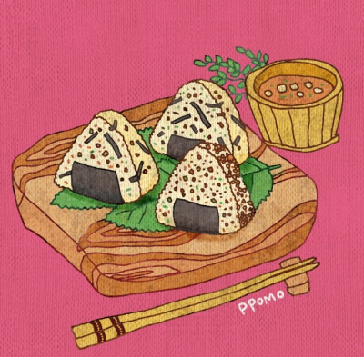 韩网 食物 手绘 插画