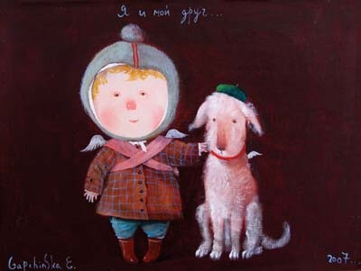 来自乌克兰插画家。Eugene Gapchinska的一组手绘儿童插画，她创作了许许多多粉红色皮肤的可爱小孩，一同分享给大家。