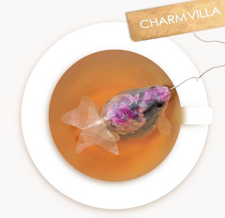 金鱼茶包，台湾设计师Charmvilla，茶杯里有条可爱的鱼