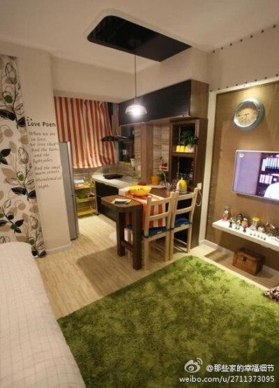 【两小口的甜蜜蜗居】看着这个用心布置的家，再小也温馨暖心