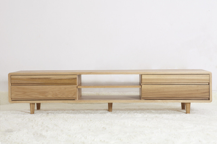 北欧风格日式家具原木白橡木隼接全实木无印良品电视台子7707