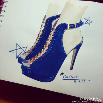 14/12/23 high heels 手绘高跟鞋 -LIUCHENHUI-