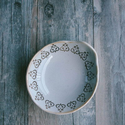 「白糖」食器！日式复古陶瓷碟子 甜点小菜碟吃火锅做旧小碗