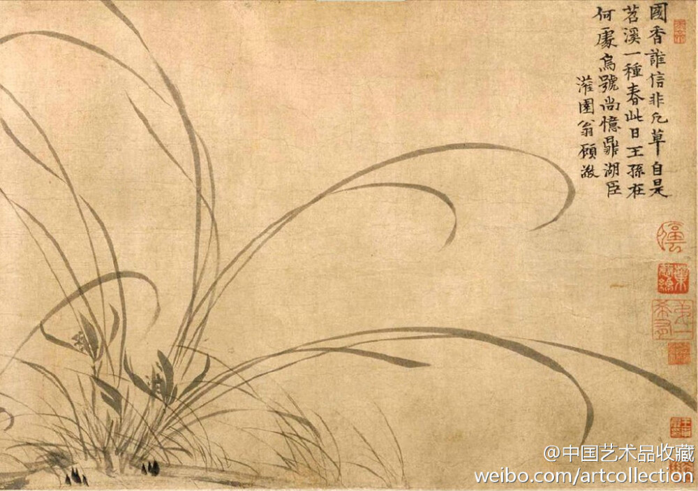 #水墨画#【 南宋 赵孟坚 《墨兰图》 】卷，… - 高清图片，堆糖，美图壁纸兴趣社区