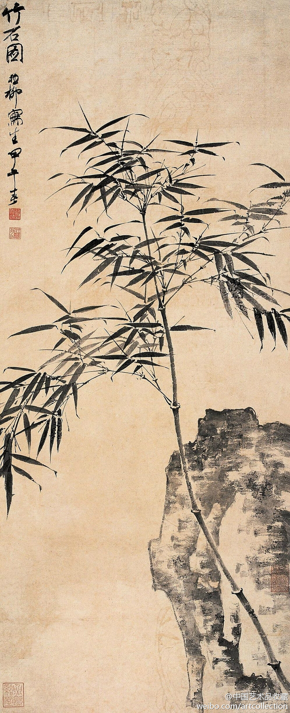 水墨画#【 谢稚柳 《墨竹图》 】谢稚柳画竹,是直接继承北宋文同和