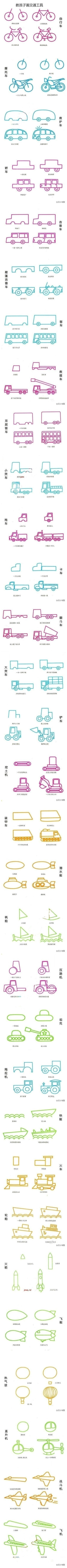 交通工具简笔画