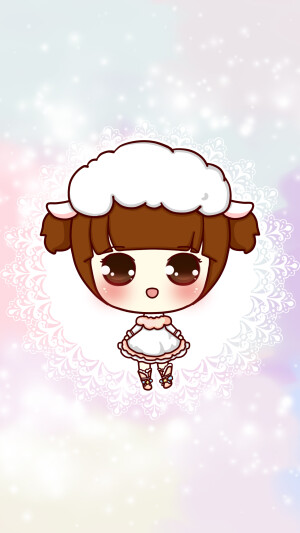 羊年，滋滋，小羊羔，壁纸，头像，插画，手绘，Q版，羊羊羊