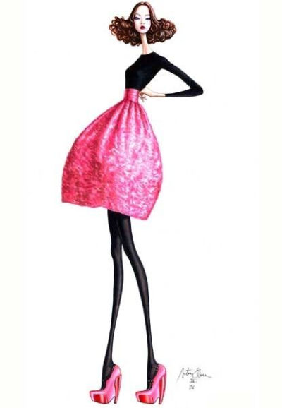 设计。手绘。服饰。霓裳。模特。