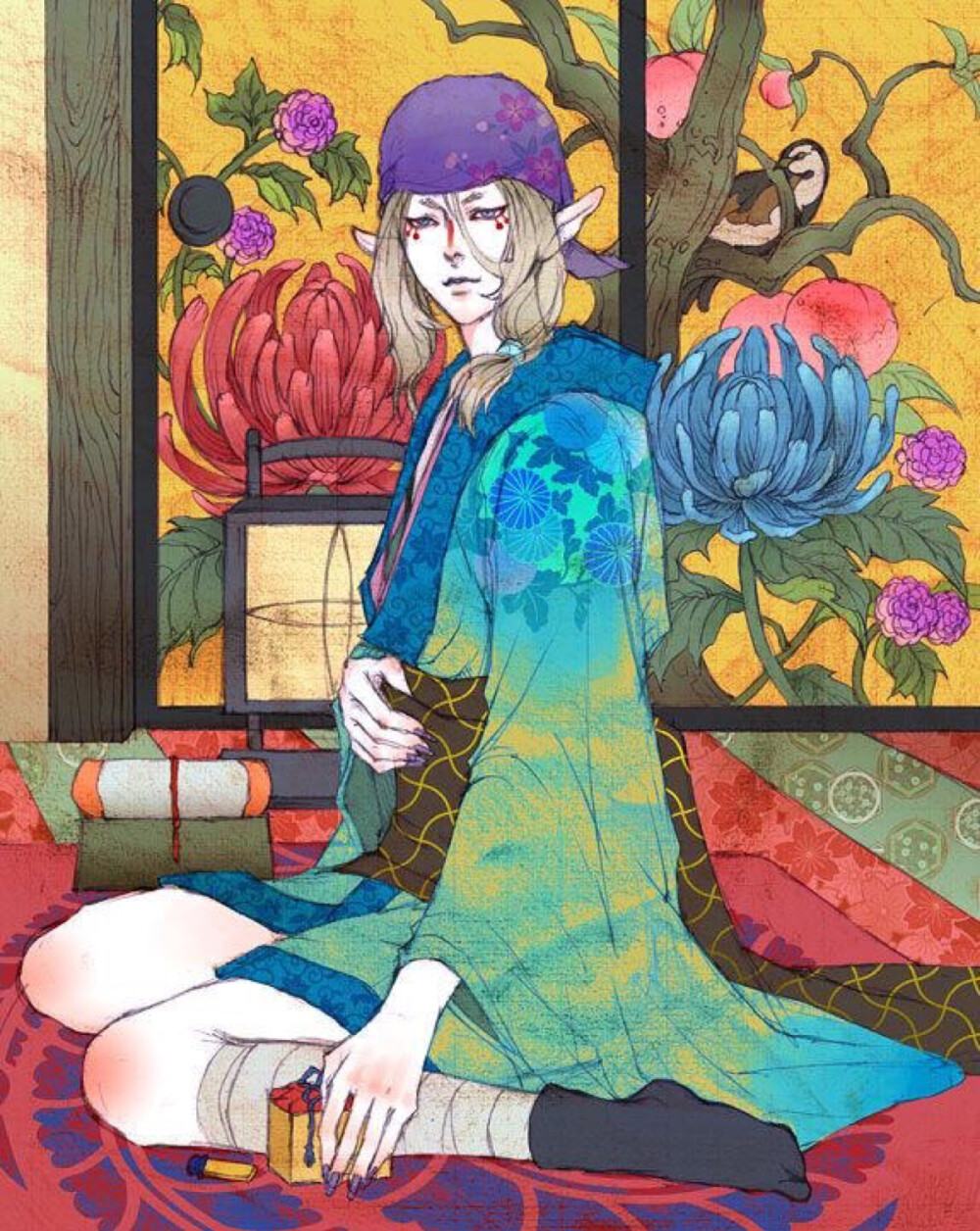 帅帅哒卖药郎~ PO太魔✨怪AYAKASHI~化猫✨『动漫 插画 手绘 二次元 美少年』