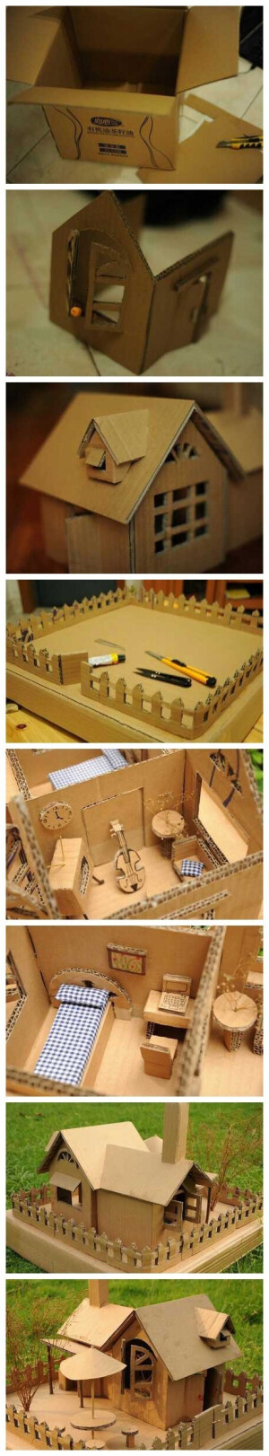 【纸箱改造的小房子】