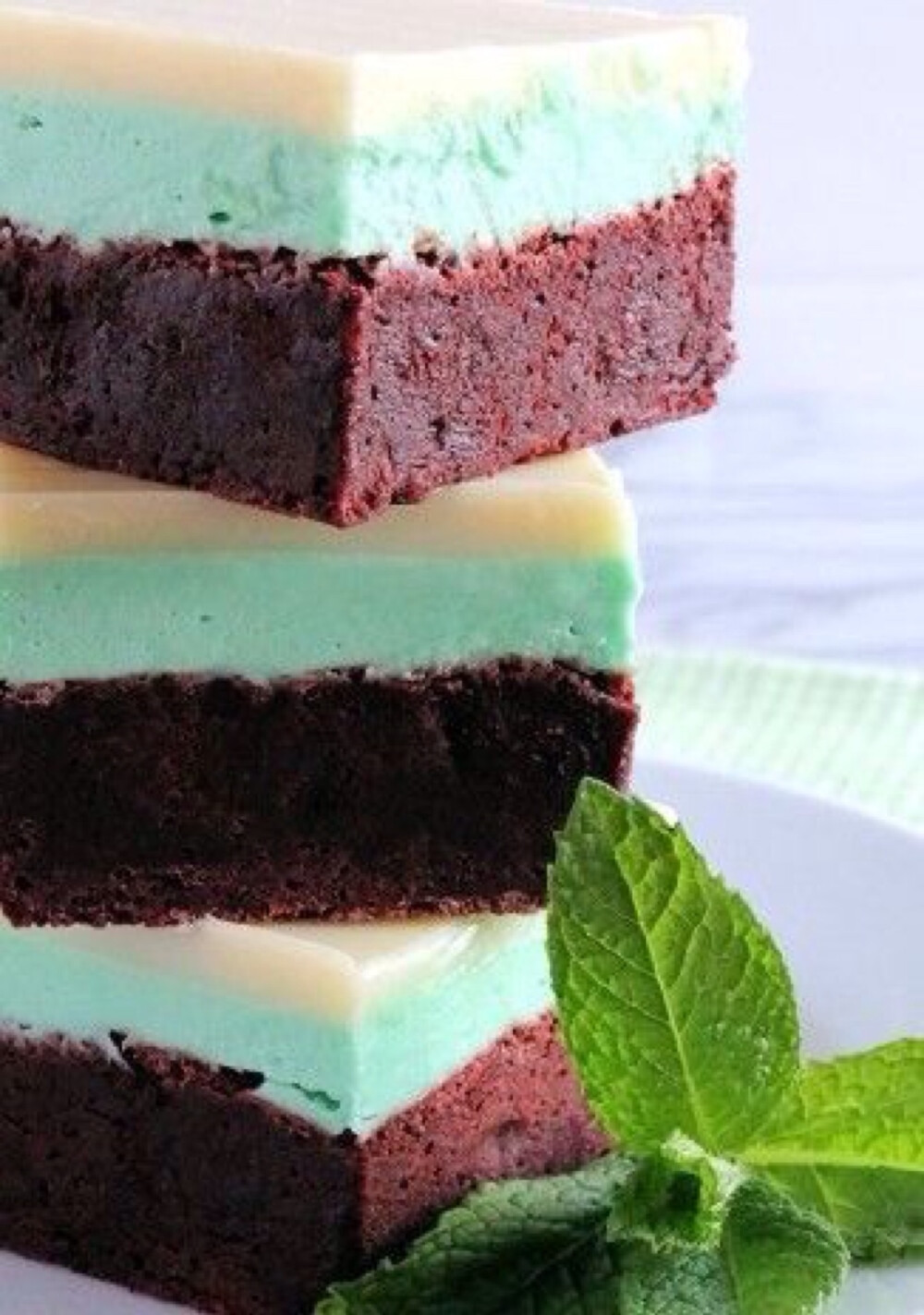食物文艺薄荷蛋糕