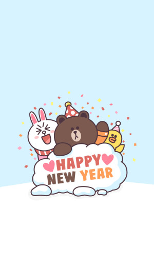 新年快乐~ 文字  LINE 换不完的手机壁纸..