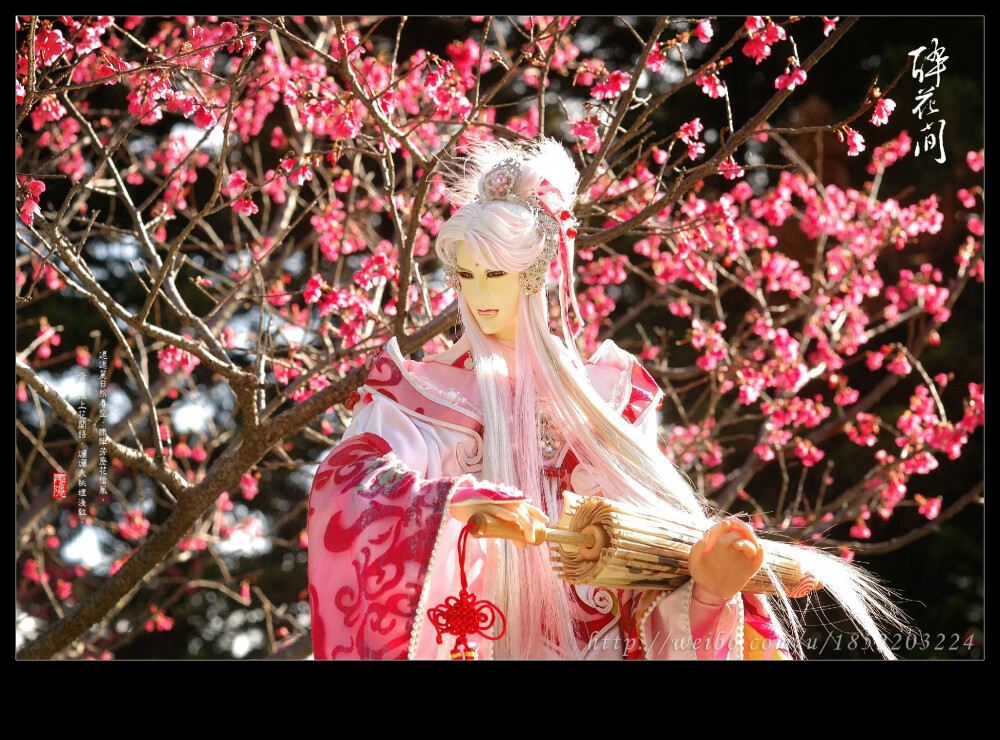 遲遲麗日照春空，陣陣芳塵花信風。黃鶯飛上花間語，爛爛夭桃埋淺紅。