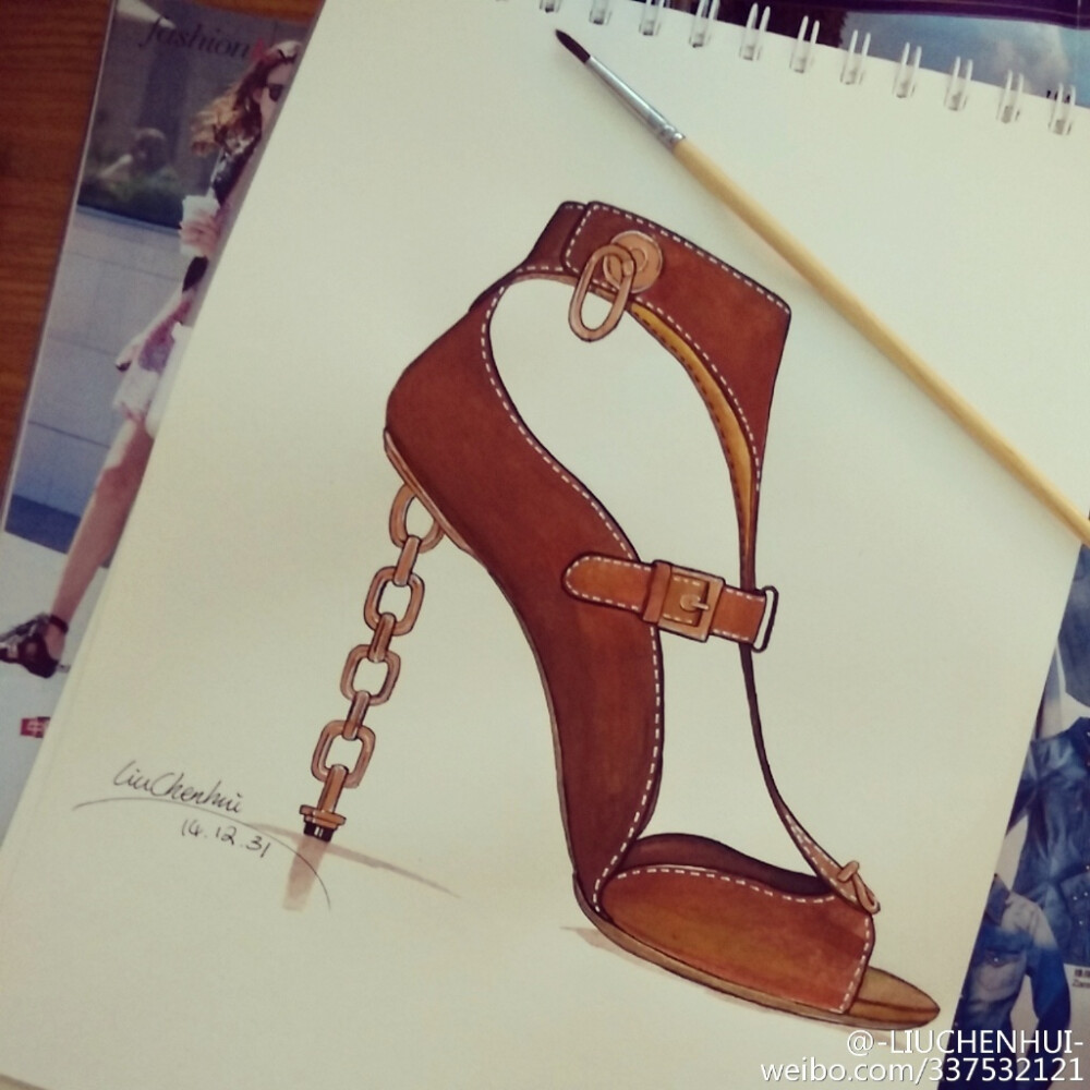 14/12/31 high heels 手绘高跟鞋 -LIUCHENHUI-