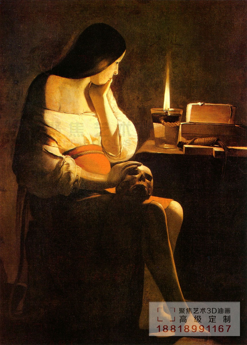 法·Georges de La Tour 乔治·德·拉图尔，美术史上一位擅长描绘光线与阴影的大师。在他逝世后，曾被世界遗忘长达三个世纪之久，现在则公认为可与普桑齐名。他的作品构图严谨，以极端写实手法描绘光与影的变化，画风受到卡拉瓦乔的影响，但却又能有其个人的独特风格。