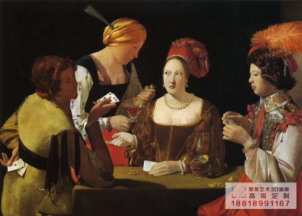 法·Georges de La Tour 乔治·德·拉图尔，美术史上一位擅长描绘光线与阴影的大师。在他逝世后，曾被世界遗忘长达三个世纪之久，现在则公认为可与普桑齐名。他的作品构图严谨，以极端写实手法描绘光与影的变化，画风受到卡拉瓦乔的影响，但却又能有其个人的独特风格。