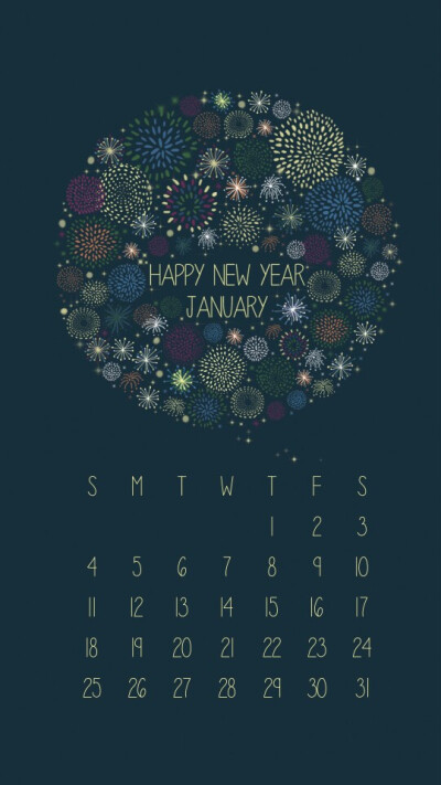 happy new year日历壁纸