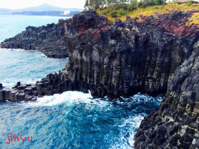 济州岛，柱状节理带