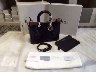 Dior vip 黑色拼粉色 最爱