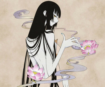 一斗烟，两朵莲，青丝垂前。