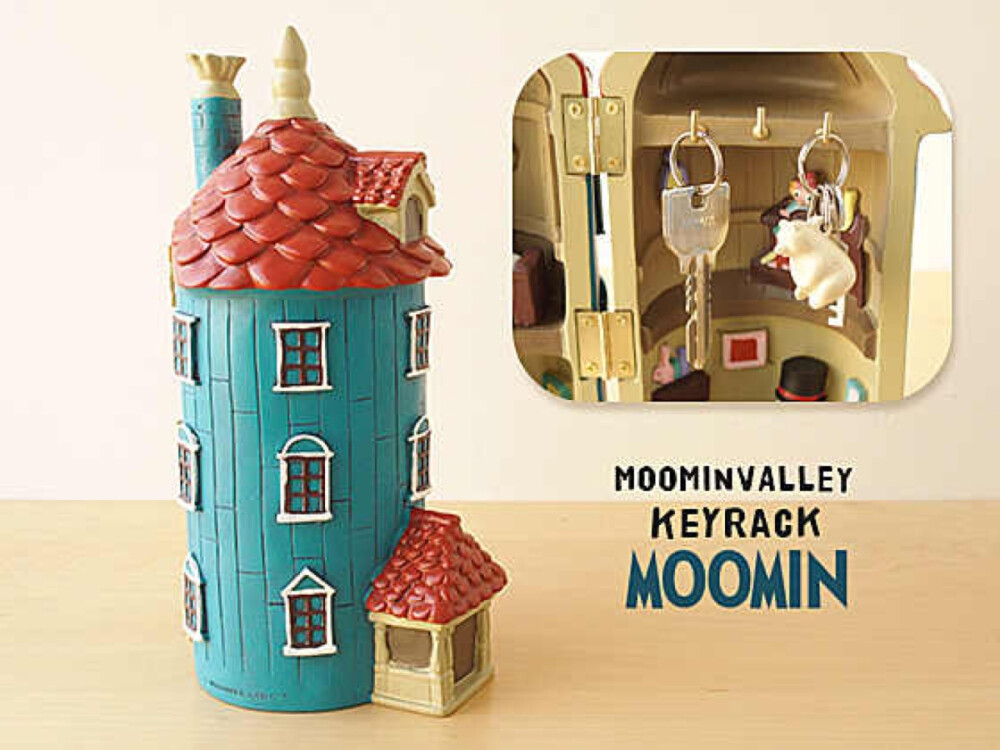 日本Moomin/姆明 卡通农庄/姆明的家 树脂小屋摆设/钥匙箱