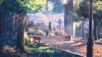 暖色调的动漫背景