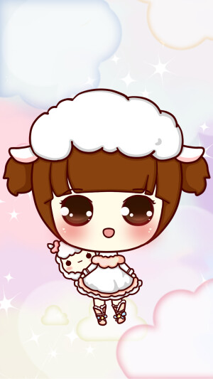 羊年，滋滋，小羊羔，壁纸，头像，插画，手绘，Q版，羊羊羊