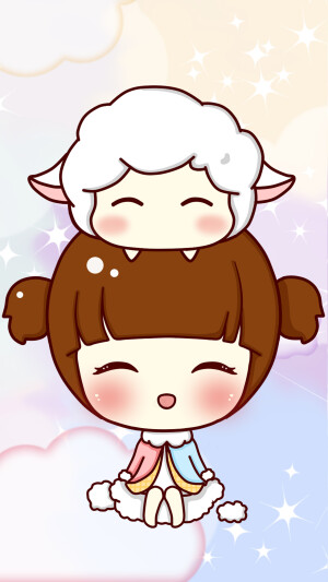 羊年，滋滋，小羊羔，壁纸，头像，插画，手绘，Q版，羊羊羊