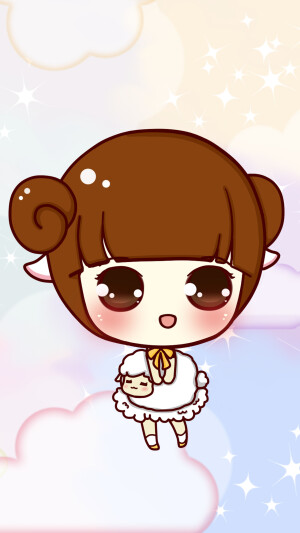 羊年，滋滋，小羊羔，壁纸，头像，插画，手绘，Q版，羊羊羊