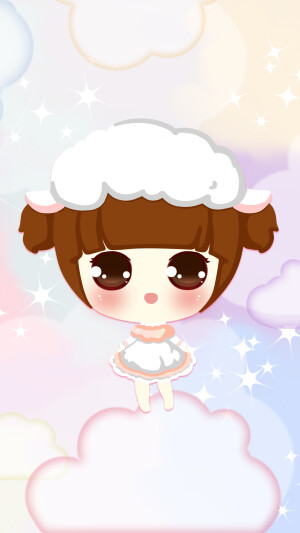 羊年，滋滋，小羊羔，壁纸，头像，插画，手绘，Q版，羊羊羊