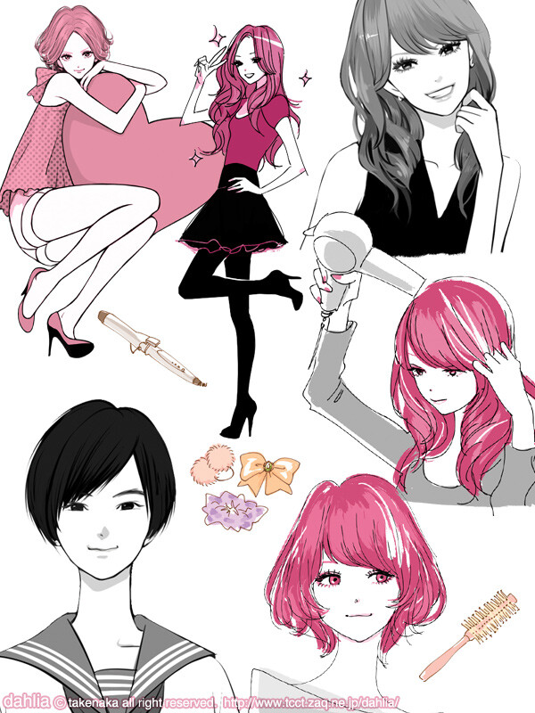 日本大丽花的 竹中(takenaka)的插画作品