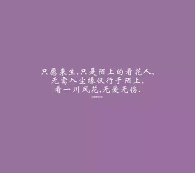 看一川风花，无爱无伤