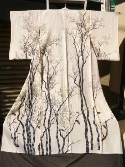 White Bare Tree Kimono