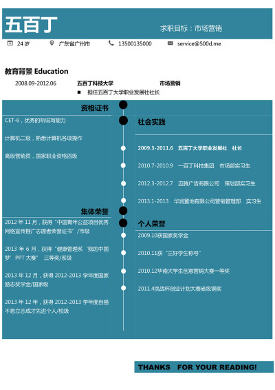 需要这款word格式的简历模版请戳：http://500d.me/product/content/201412/251.html