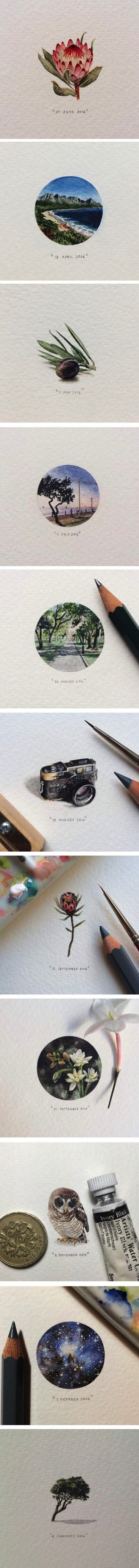 South African artist, Lorraine Loots, created coin-sized paintings as part of a project entitled, &amp;quot;365 Postcards for Ants.&amp;quot;