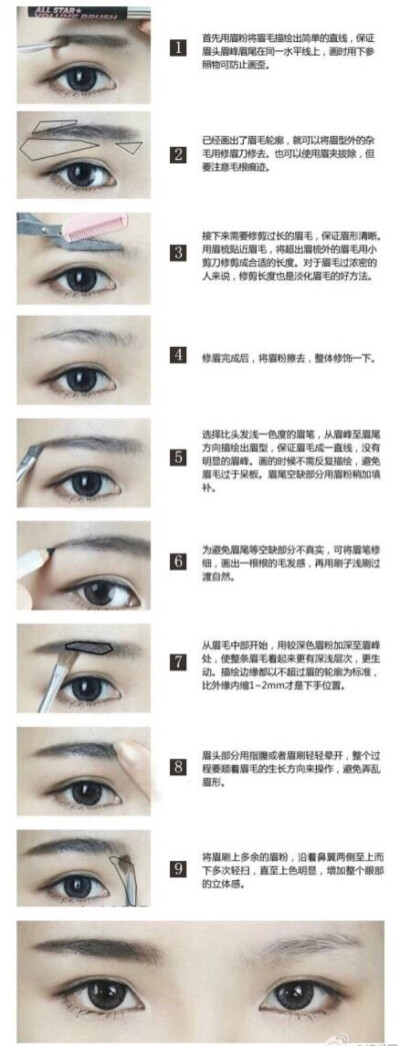 眼睛是心灵的窗户，眉毛不仅具有保护窗户的作用，还具有美化窗户的作用～所以修出适合自己脸型的眉毛很重要