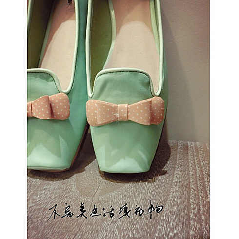 芭蕾鞋 方头蝴蝶结平底单鞋 胖脚MM适穿鞋型！超显脚小~