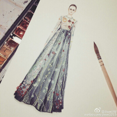 2015 Pre-Fall illustration by JiweiJW自有仙女银河来，不囿花草纳苍穹.