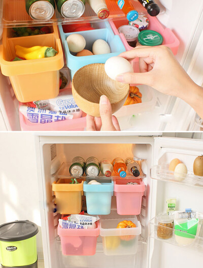 适合收纳食物，冰箱收纳盒使用，也可作为桌面收纳盒。