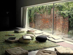 落地窗 瑜伽 绿色 我想要这样的客厅